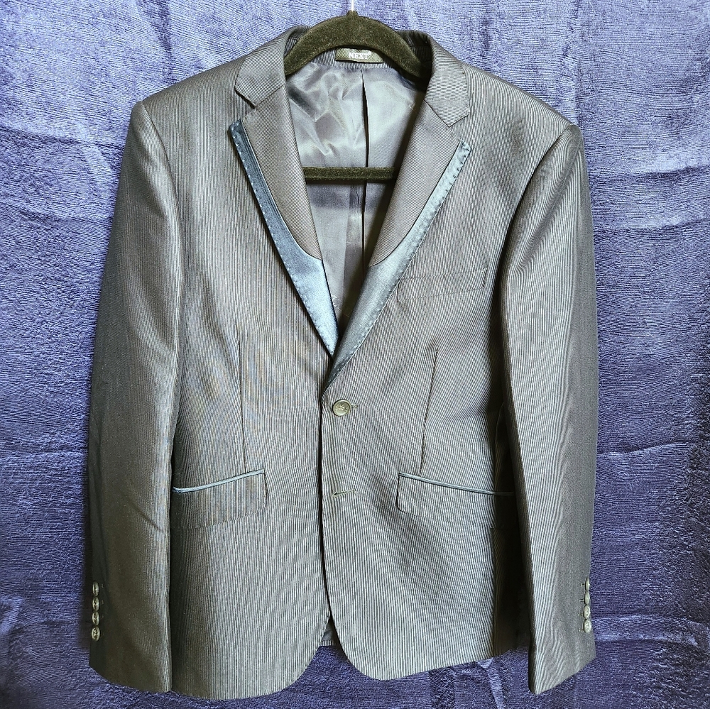 Men's Shiny Navy Blue Suit